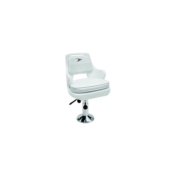Wise Seating 8WD015-6-710 Standard Pilot Chair Package With Chair, Cushions, 12 to 18" Adjustable Pedestal and Seat Slide - White