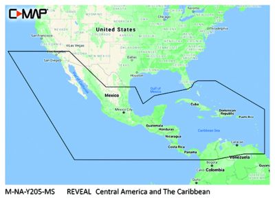 Lowrance M-NA-Y205-MS C-Map MNAY205MS Reveal Chart, Central America & The Caribbean