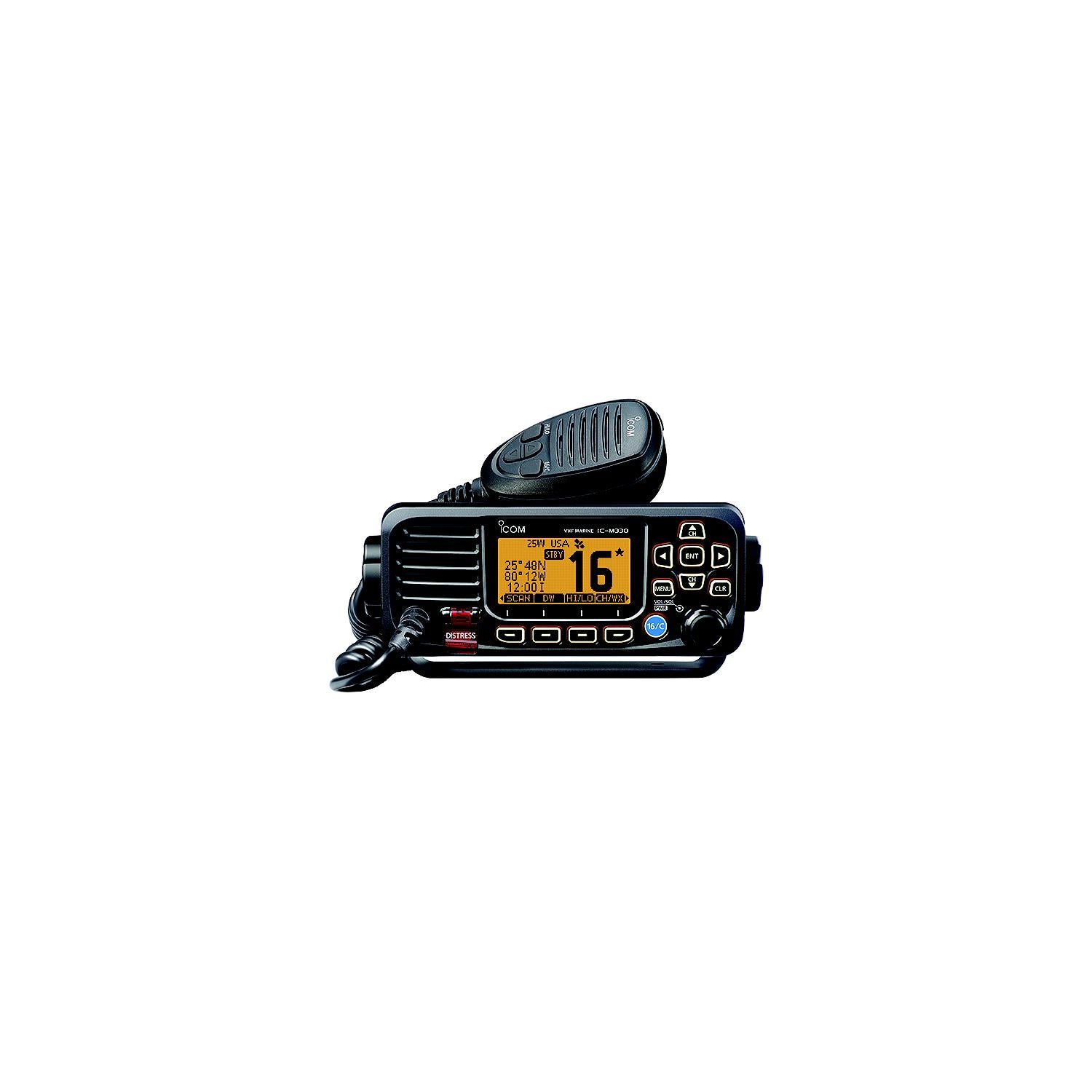 Icom M330 BLACK M33051 Ultra Compact VHF Marine Fixed Mount, Black