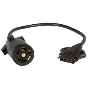 Seachoice A57WHSC 52981 7-Way Round to 5-Way Flat Adapter With Lead