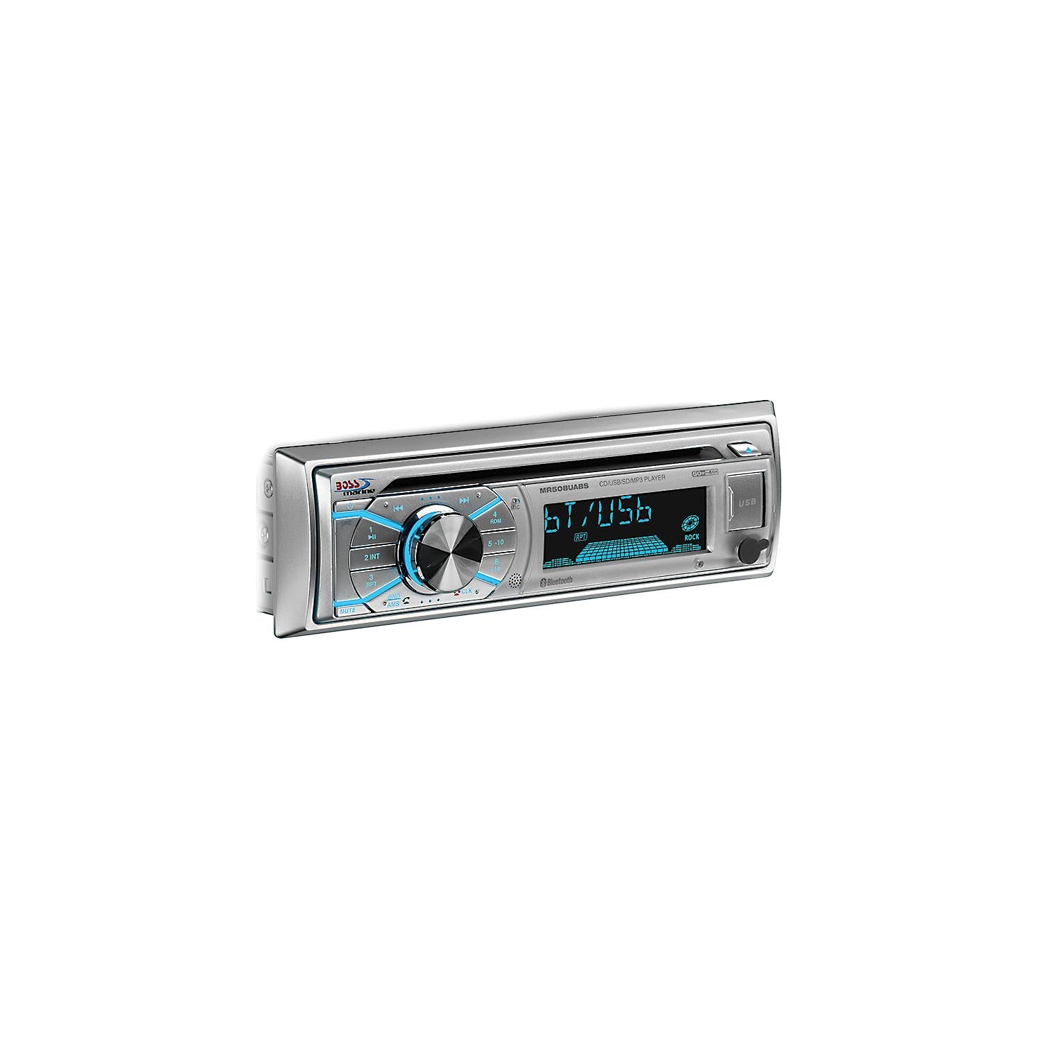 Boss Audio Systems MR508UABS Single-DIN CD/USB/SD, MP3, WMA, FM/AM Player/Bluetooth - Silver