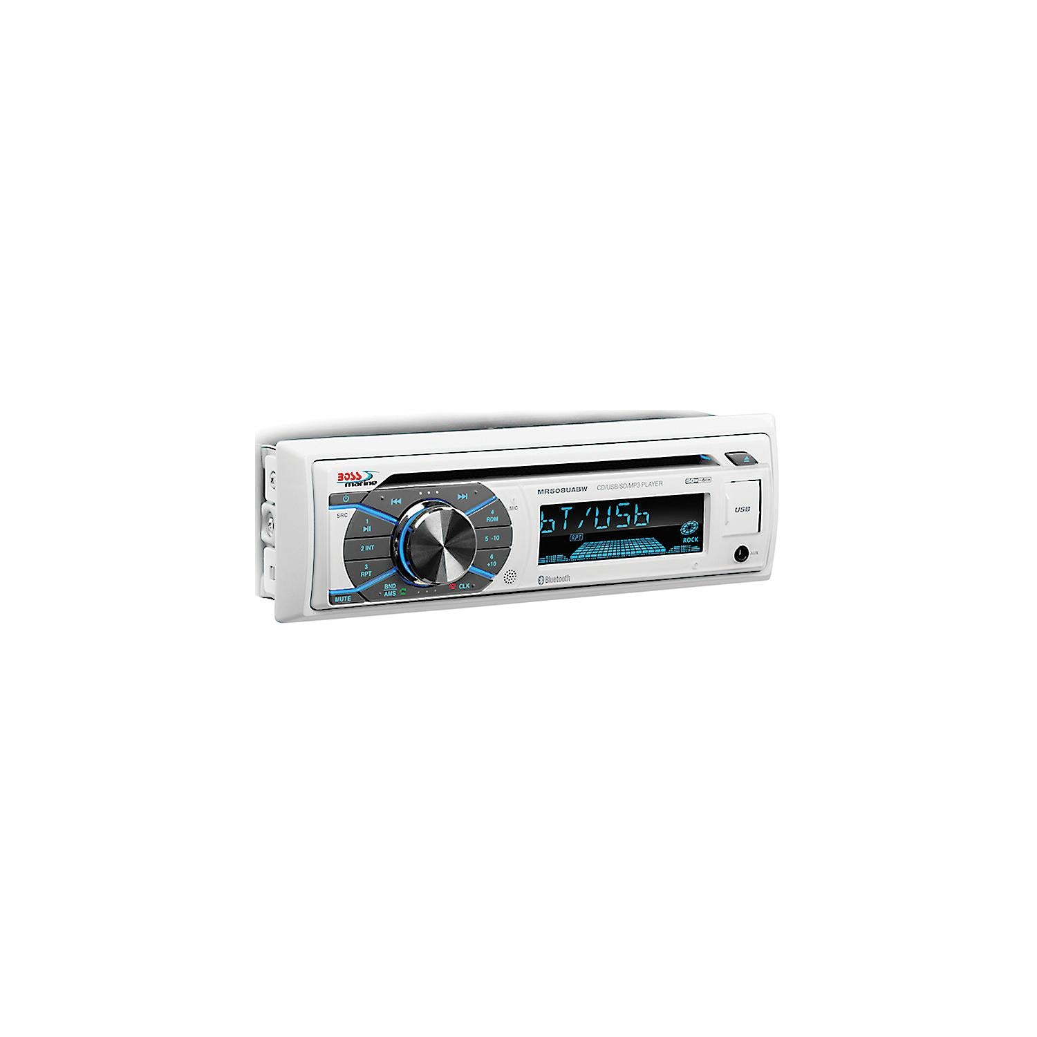 Boss Audio Systems MR508UABW Single-DIN CD/USB/SD, MP3, WMA, FM/AM Player/Bluetooth - White