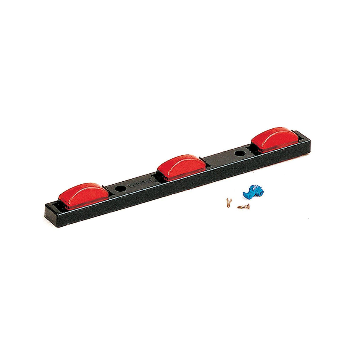 Optronics MC-93RK MC93RK Pre-Wired Identification Light Bar | Waterproof 3 Piece Red Marker Lights & Black ABS Base