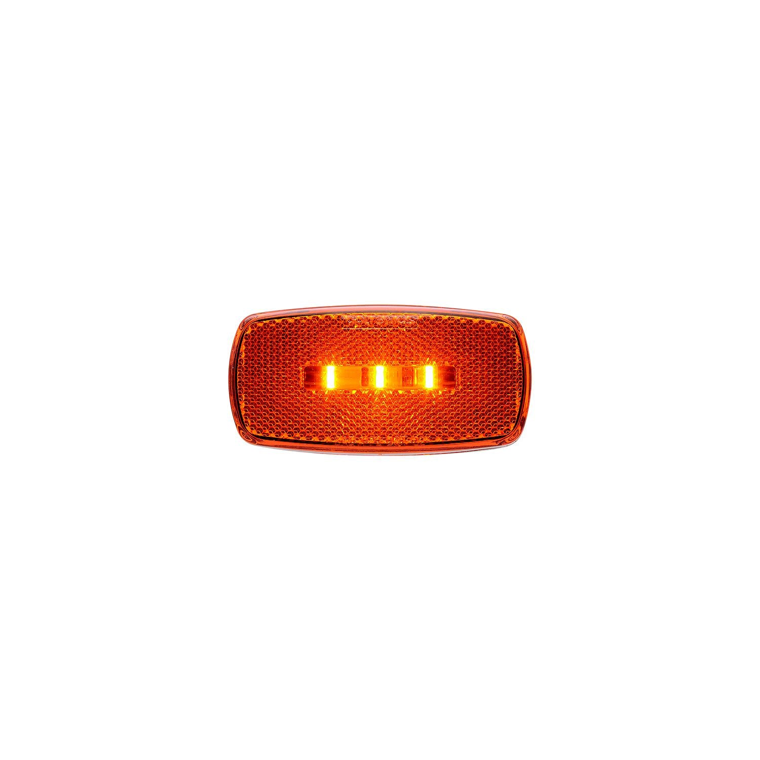 Optronics MCL32ABP Surface Mount LED Marker/ Clearance Light w/Reflex, White Base, Amber Lens
