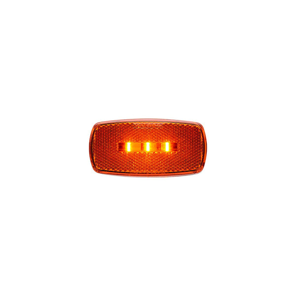 Optronics MCL32ABP Surface Mount LED Marker/ Clearance Light w/Reflex, White Base, Amber Lens