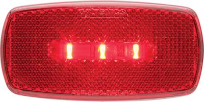 Optronics MCL32RBP Surface Mount LED Marker/ Clearance Lights w/Reflex, White Base, Red Lens