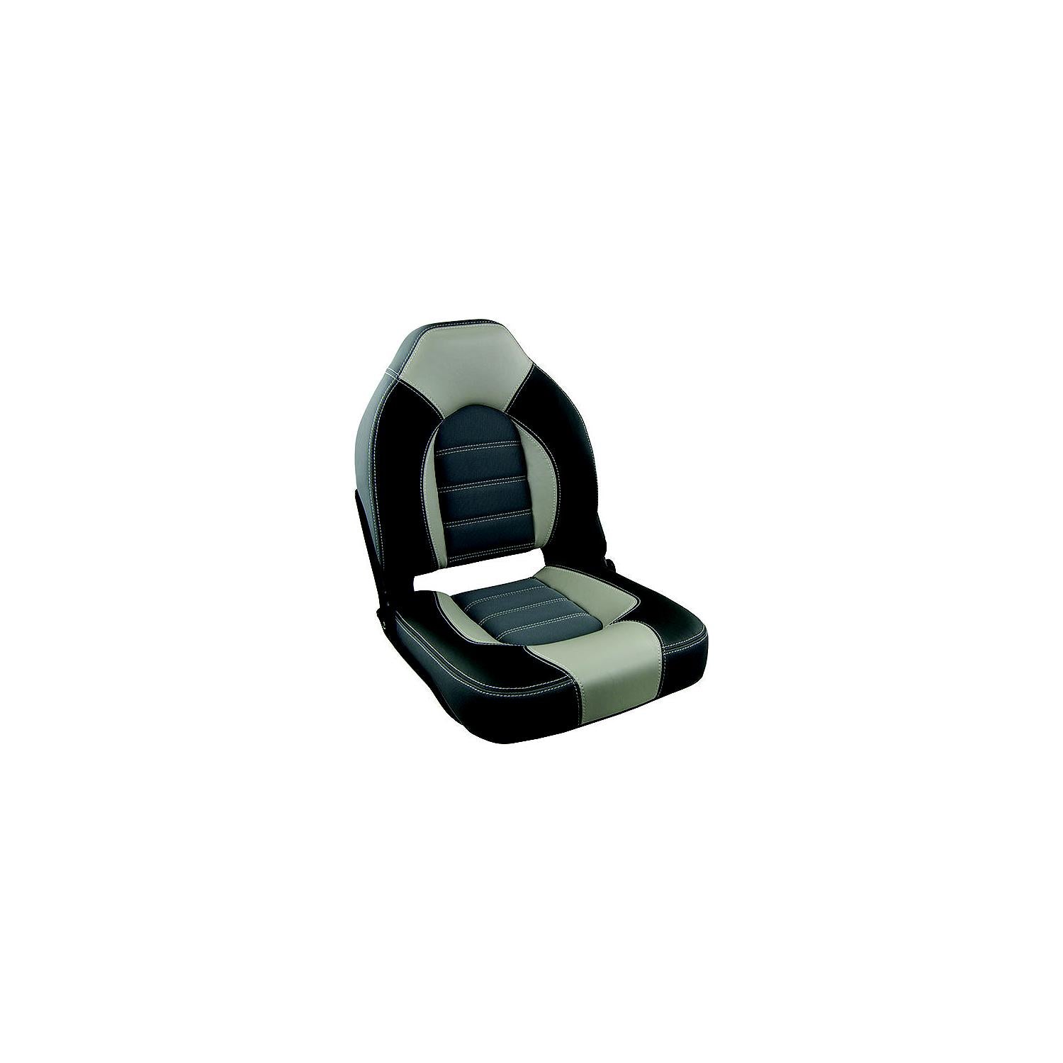 Springfield Marine 1061063-B 1061063B Skipper Premium High Back Fold Down Seat, Charcoal/Gray