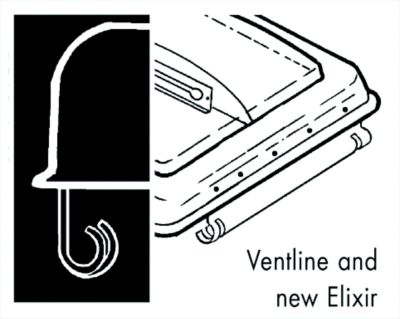 Camco 40161 Unbreakable Polycarbonate Elixer & Ventline Vent Lid 14" x 14", White