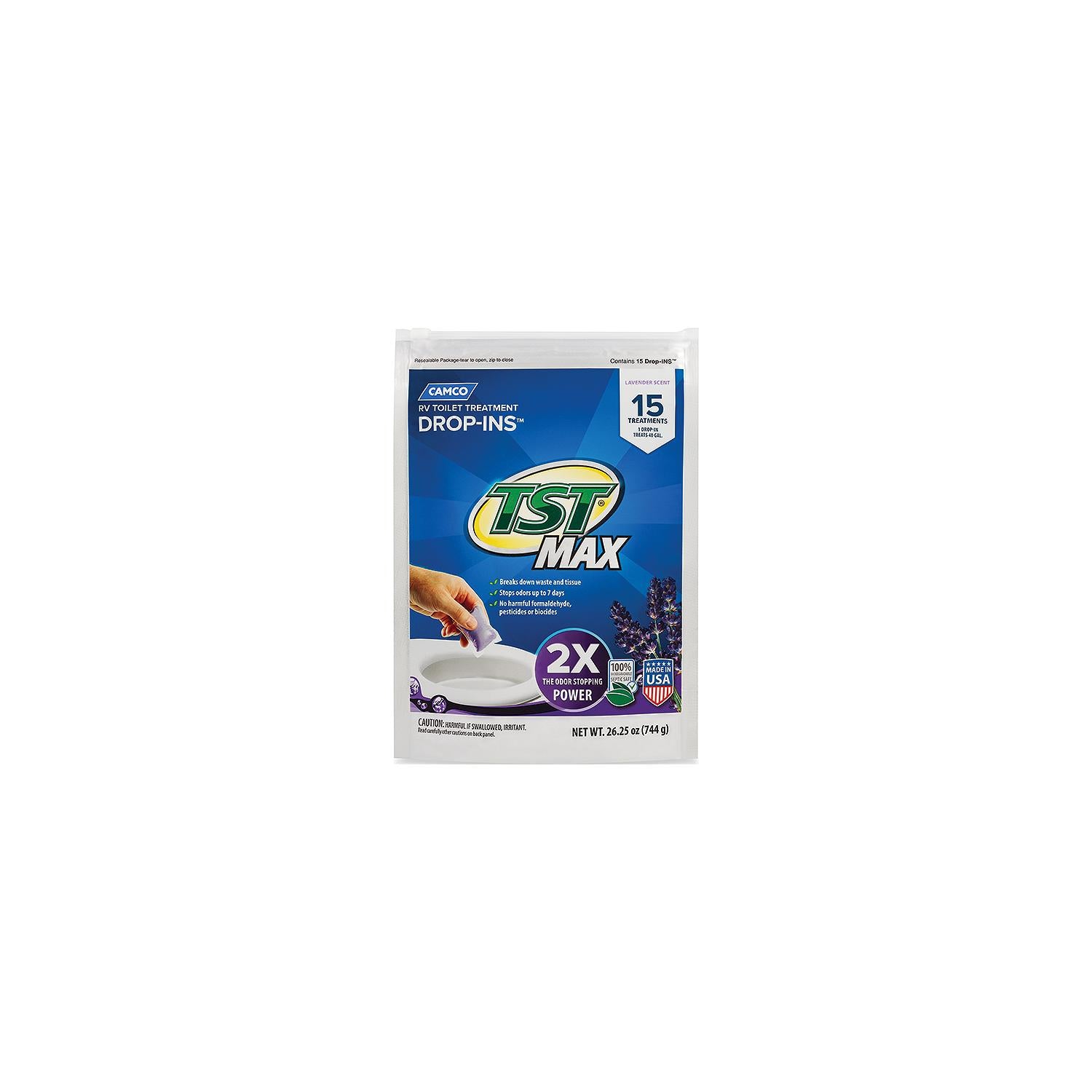 Camco 41559 TSTÂ® Max Drop-Ins, Lavender, 15/bag
