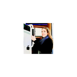 Camco 42197 Short Foldaway Grab Handle, Black