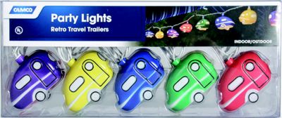 Camco 42655 Retro Travel Trailer Party Lights (Includes 10 Lights, Connector, 2 Spare Bulbs and Fuse)