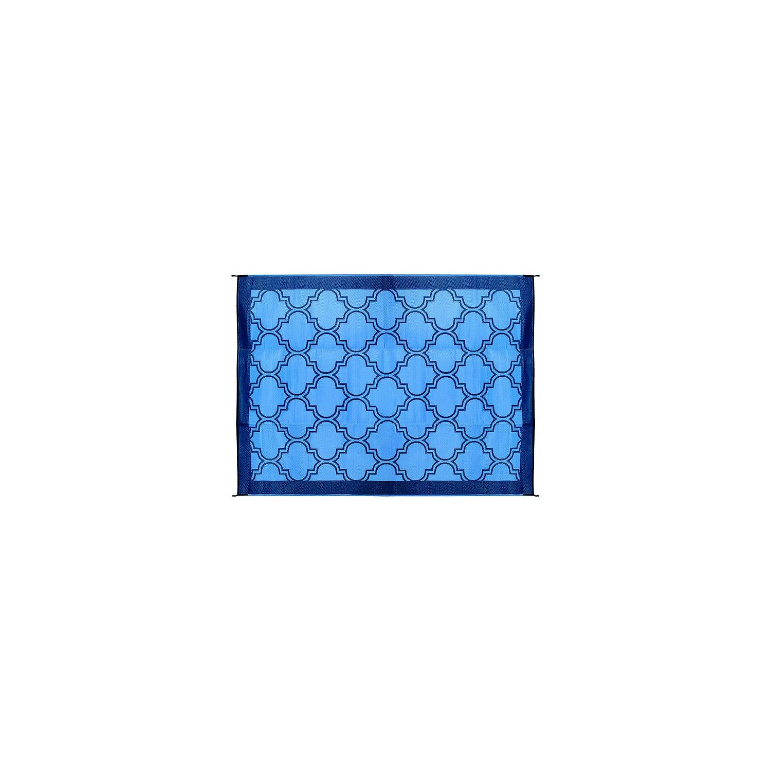 Camco 42876 Open Air Lattice Outdoor Leisure Mat, Blue, 6' x 9'