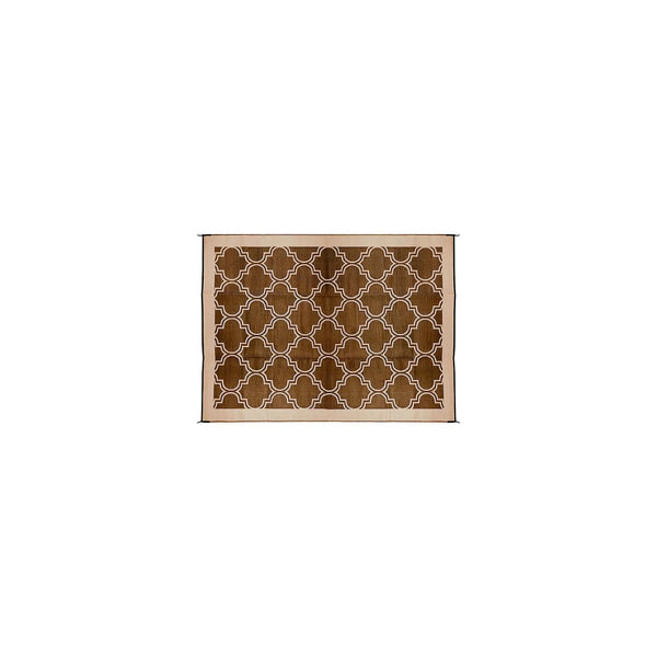 Camco 42877 Open Air Lattice Outdoor Leisure Mat, Brown, 6' x 9'