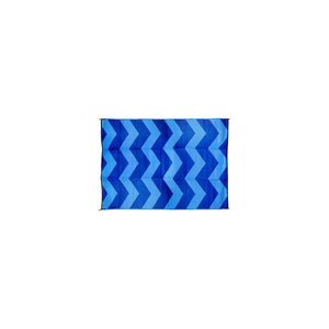 Camco 42878 Open Air Chevron Outdoor Leisure Mat, Blue, 6' x 9'