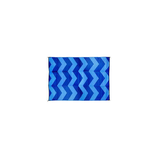 Camco 42878 Open Air Chevron Outdoor Leisure Mat, Blue, 6' x 9'