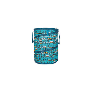 Camco 42987 Pop-Up Utility Container, Teal/ Sketched RVs, 30 Gal.