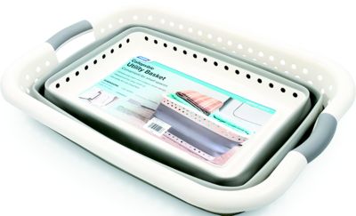 Camco 51903 Collapsible Utility Basket, Large, White/Gray