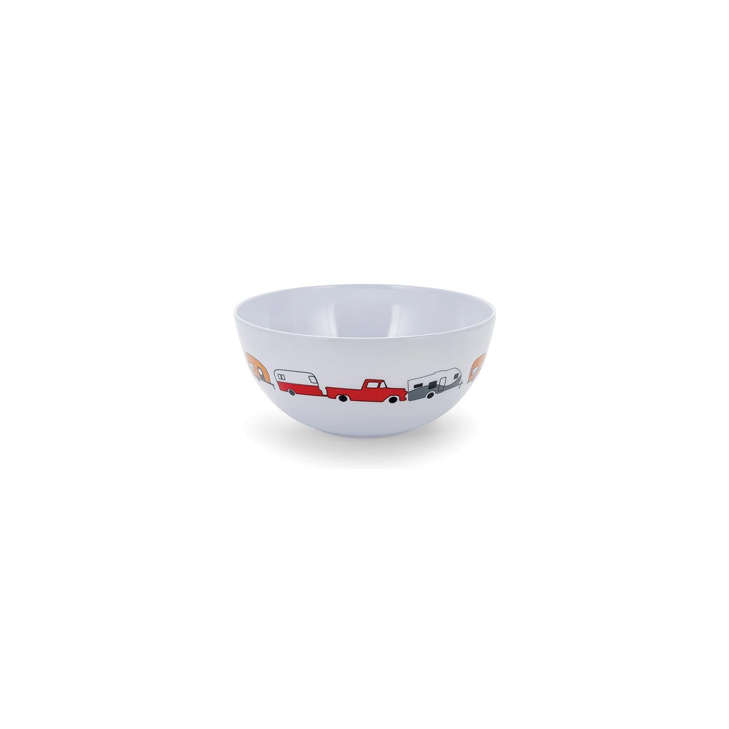 Camco 53222 Melamine Dishware, Multi-color RV & Truck Pattern, 6
