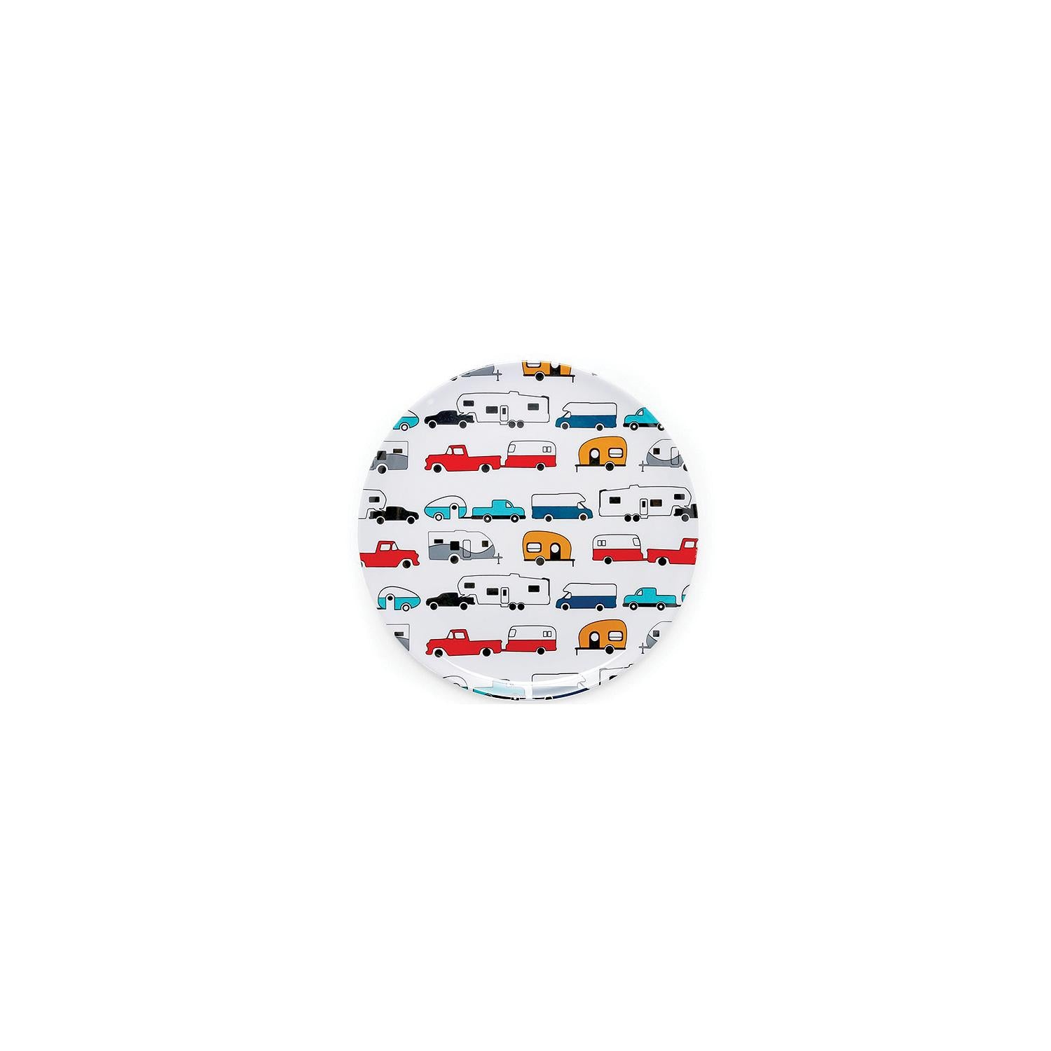 Camco 53224 Melamine Dishware, Multi-color RV & Truck Pattern, 9-3/4