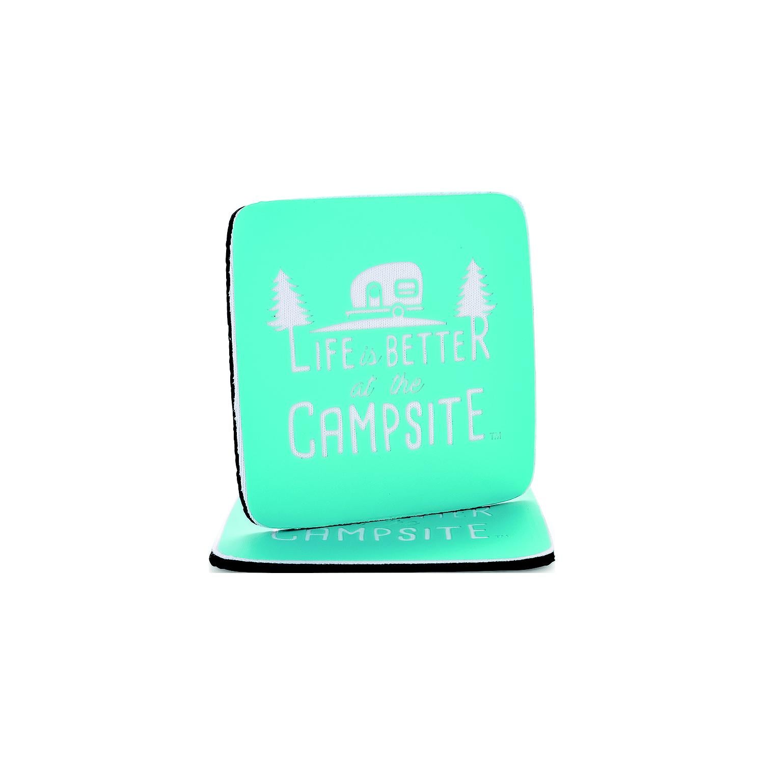 Camco 53230 Neoprene Coaster Life is Better 2 Pack