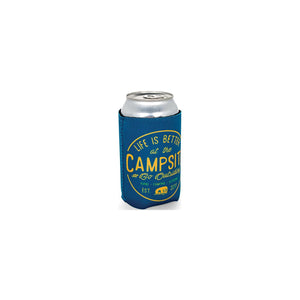 Camco 53247 Life Is Better At The Campsite Can Holder, Navy/Yellow,