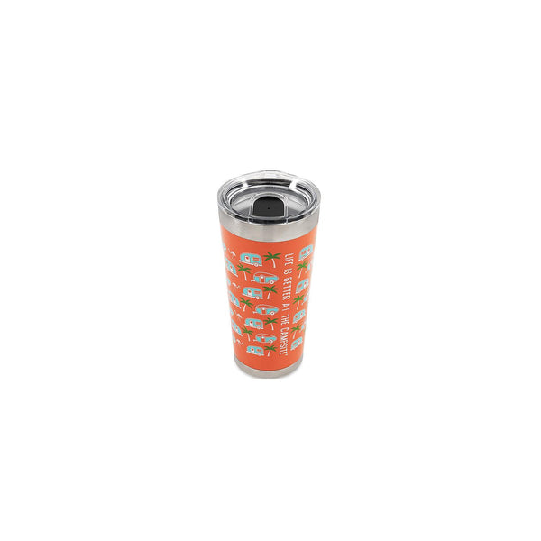 Camco 53322 Palm Trees / RVs Tumbler, 20 oz., Orange