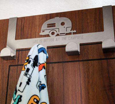 Camco 53388 4-Hook Over The Door Towel Hanger