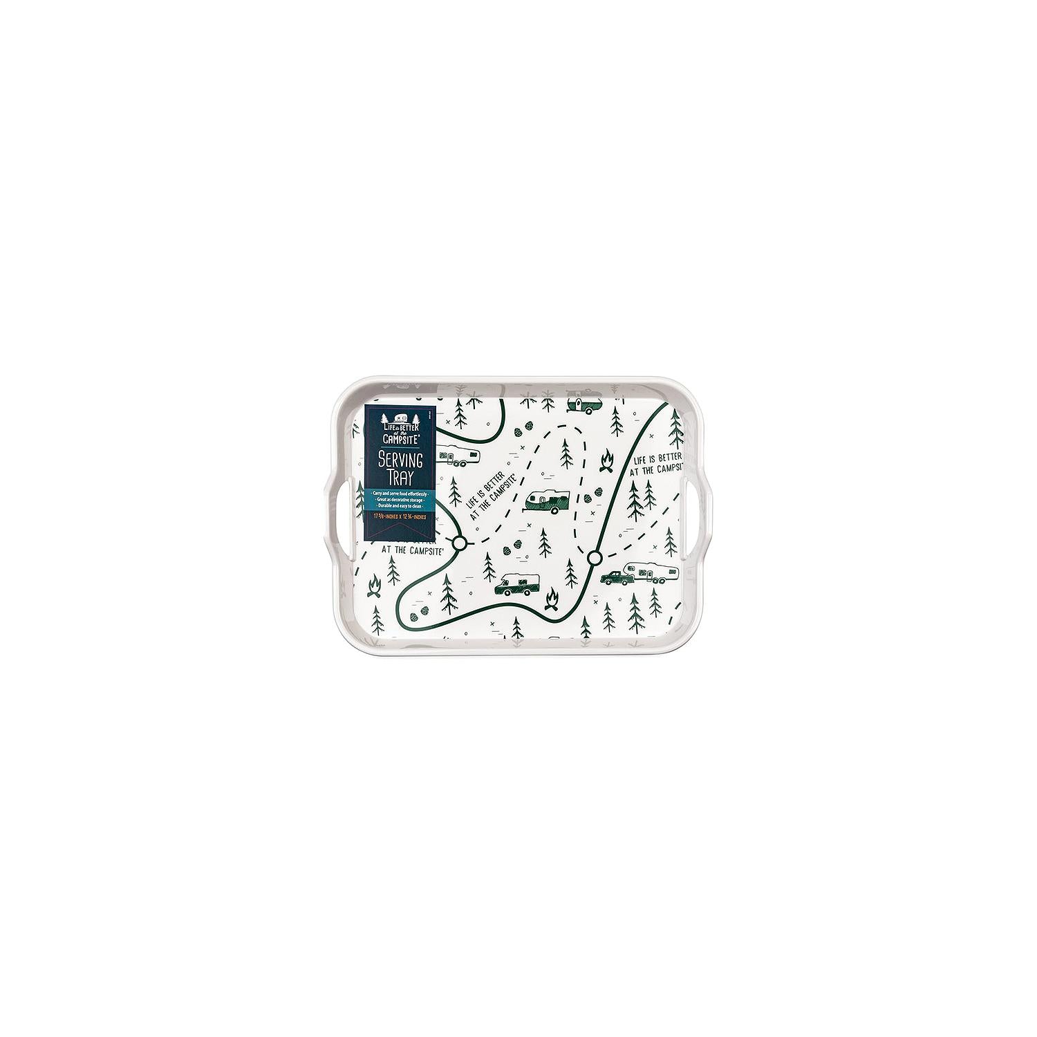Camco 53488 XXX Melamine Tray, Green RV Map Design