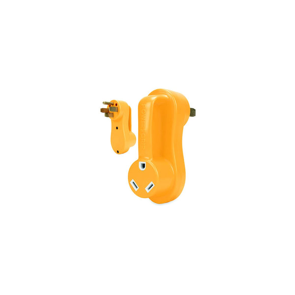 Camco 55135 Power Grip Offset Adapter - 50 amp to 30 RV Adapter,