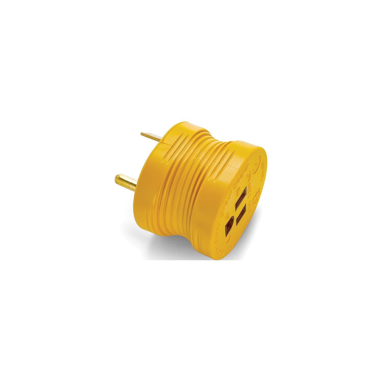 Camco 55233 Electrical Adapter, 30A Male, 15A Female
