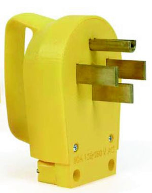 Camco 55252 Yellow PowerGrip Replacement RV Plug with Handle
