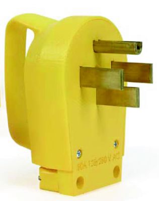 Camco 55252 Yellow PowerGrip Replacement RV Plug with Handle