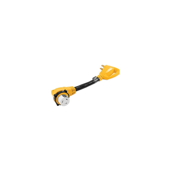 Camco 55562 90Â° Powergrip Locking Adapter, 18", 50A Female / Male Std