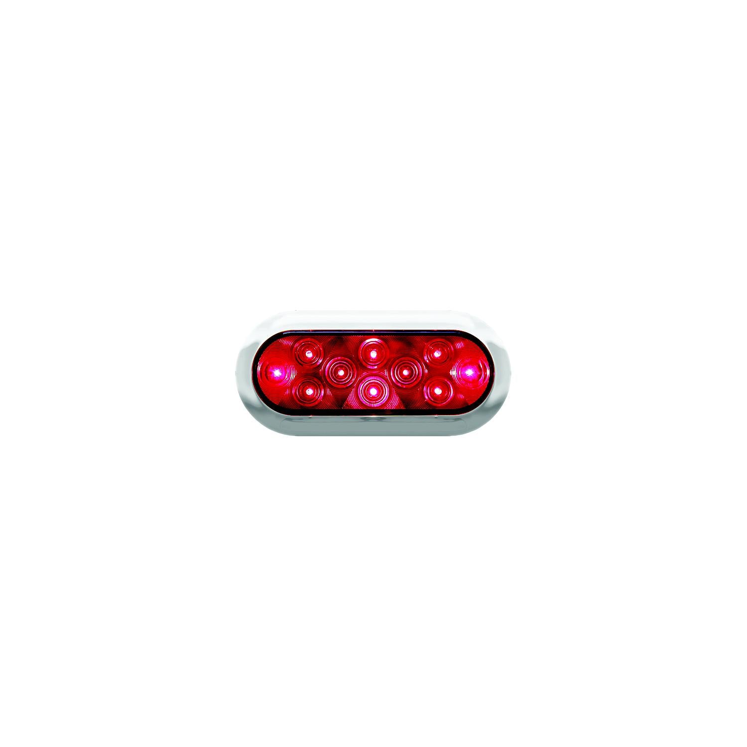 Anderson V423XR4 LED Oval Stop Turn & Tail Light Red With Chrome Bezel