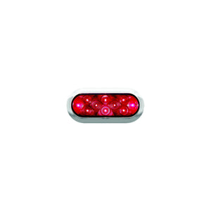 Anderson V423XR4 LED Oval Stop Turn & Tail Light Red With Chrome Bezel
