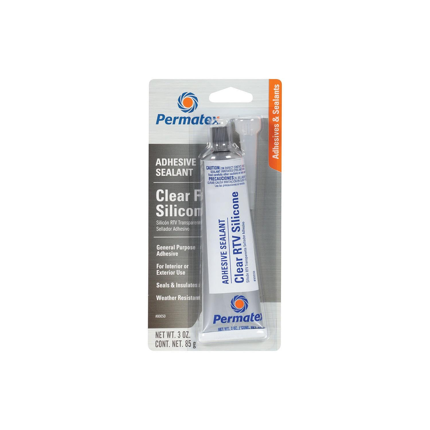 Permatex 80050 Clear RTV Silicone Adhesive Sealant