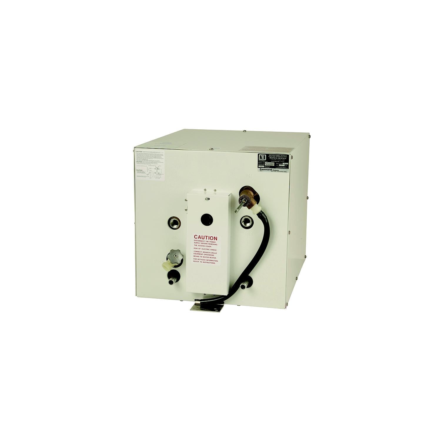 Whale F1100W Seaward 120V AC 11 Gallon Water Heater With Front Heat Exchanger, White Epoxy Coated Aluminum Exterior