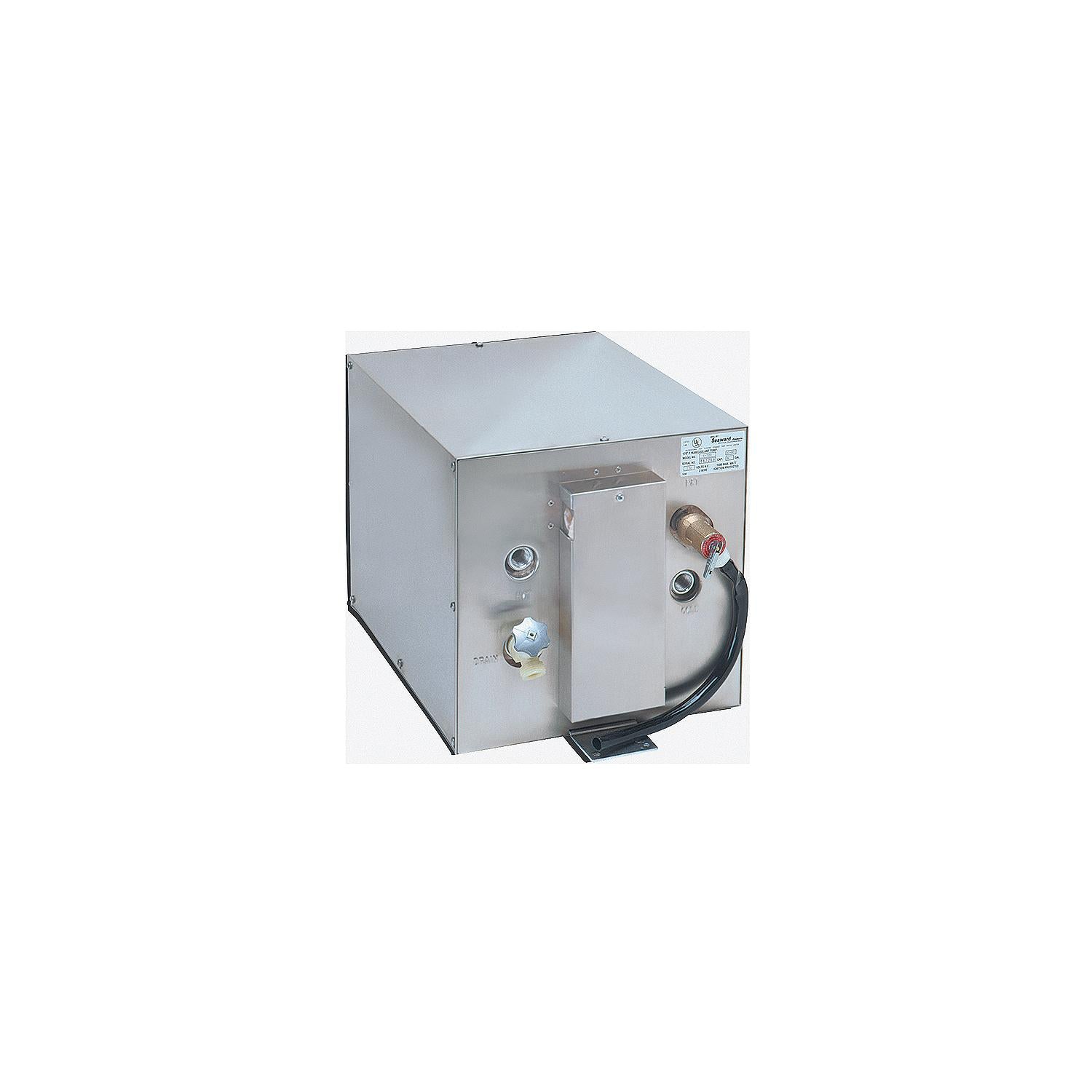 Whale S600 Seaward 120V AC 6 Gallon Water Heater With Rear Heat Exchanger, Galvanized Steel Exterior