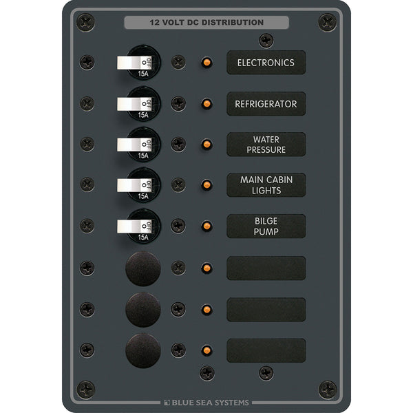 Blue Sea 8023 DC 8 Position Circuit Breaker - White Switches [8023]