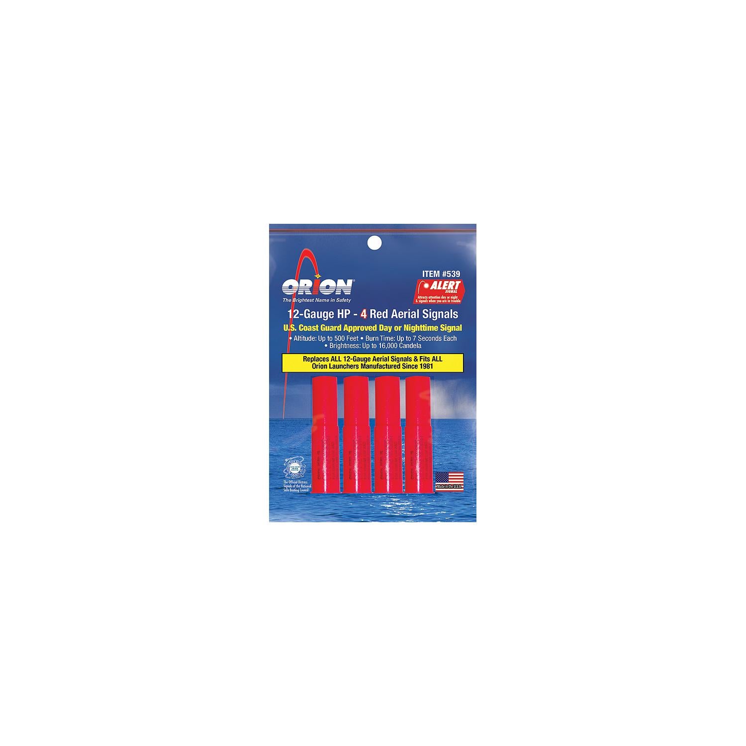 Orion Safety Products 539 Alert-4 12 Gauge Aerial Flares, 4/pk