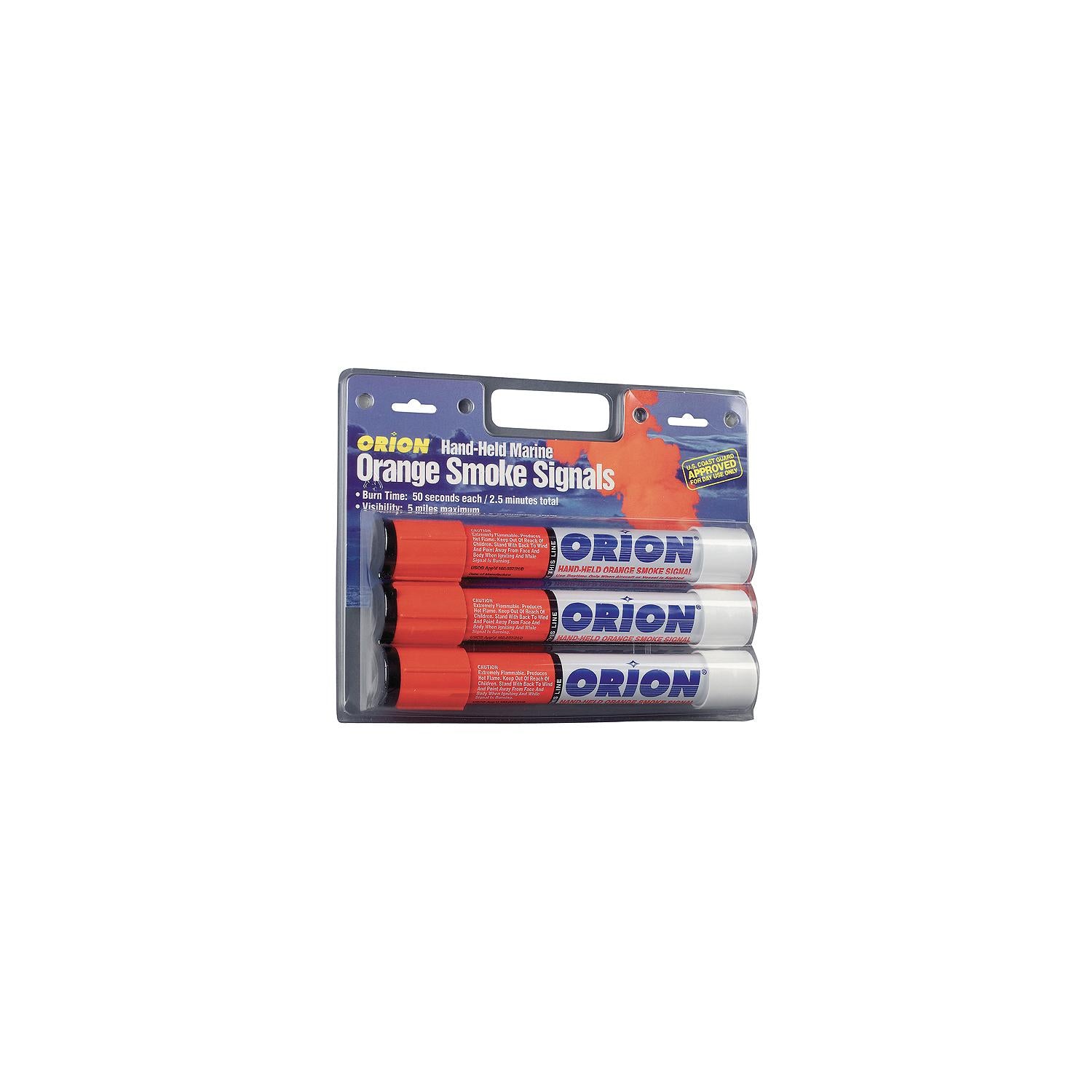 Orion Safety Products 958 Hand Held Orange Smoke, 3/Pk