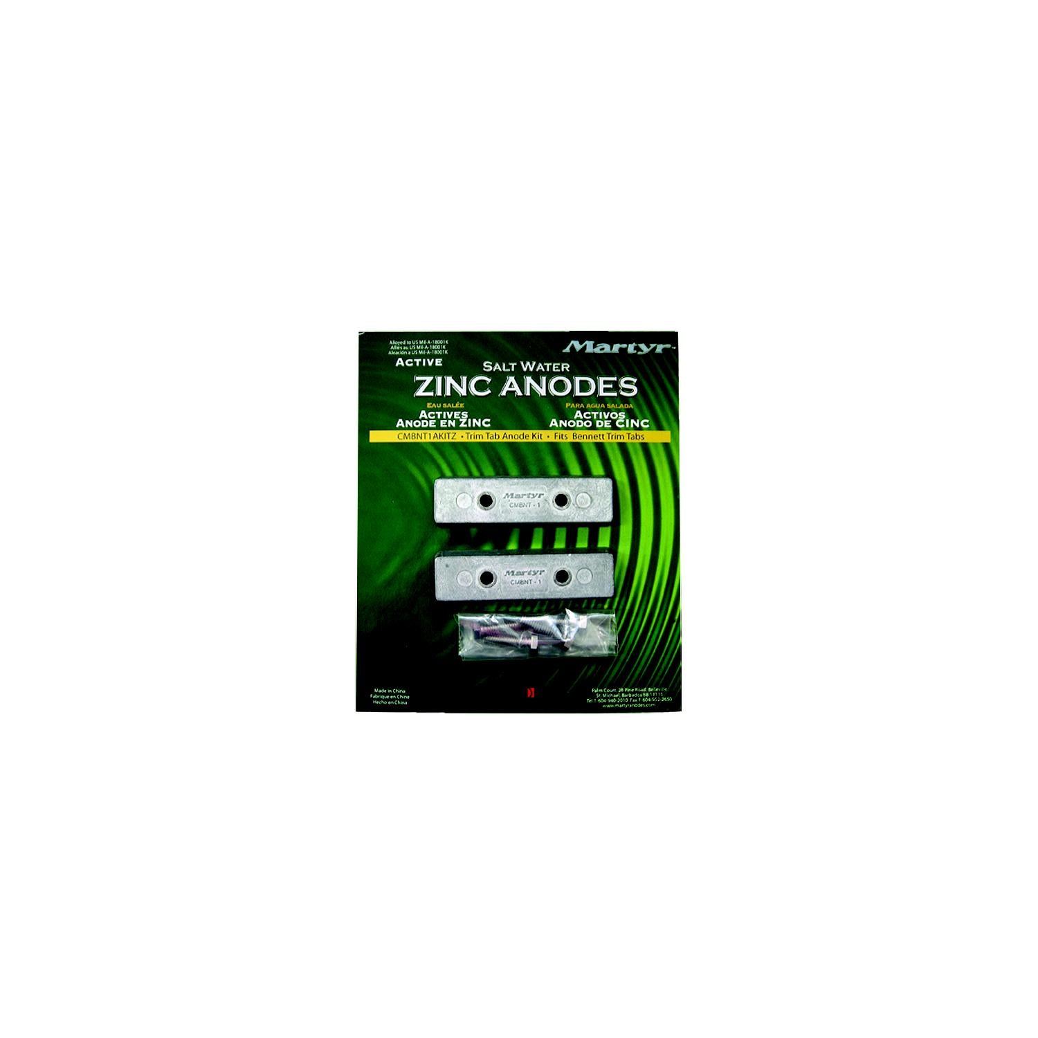 Martyr CMBNT1AKITZ Bennett Trim Tab Anode Kit