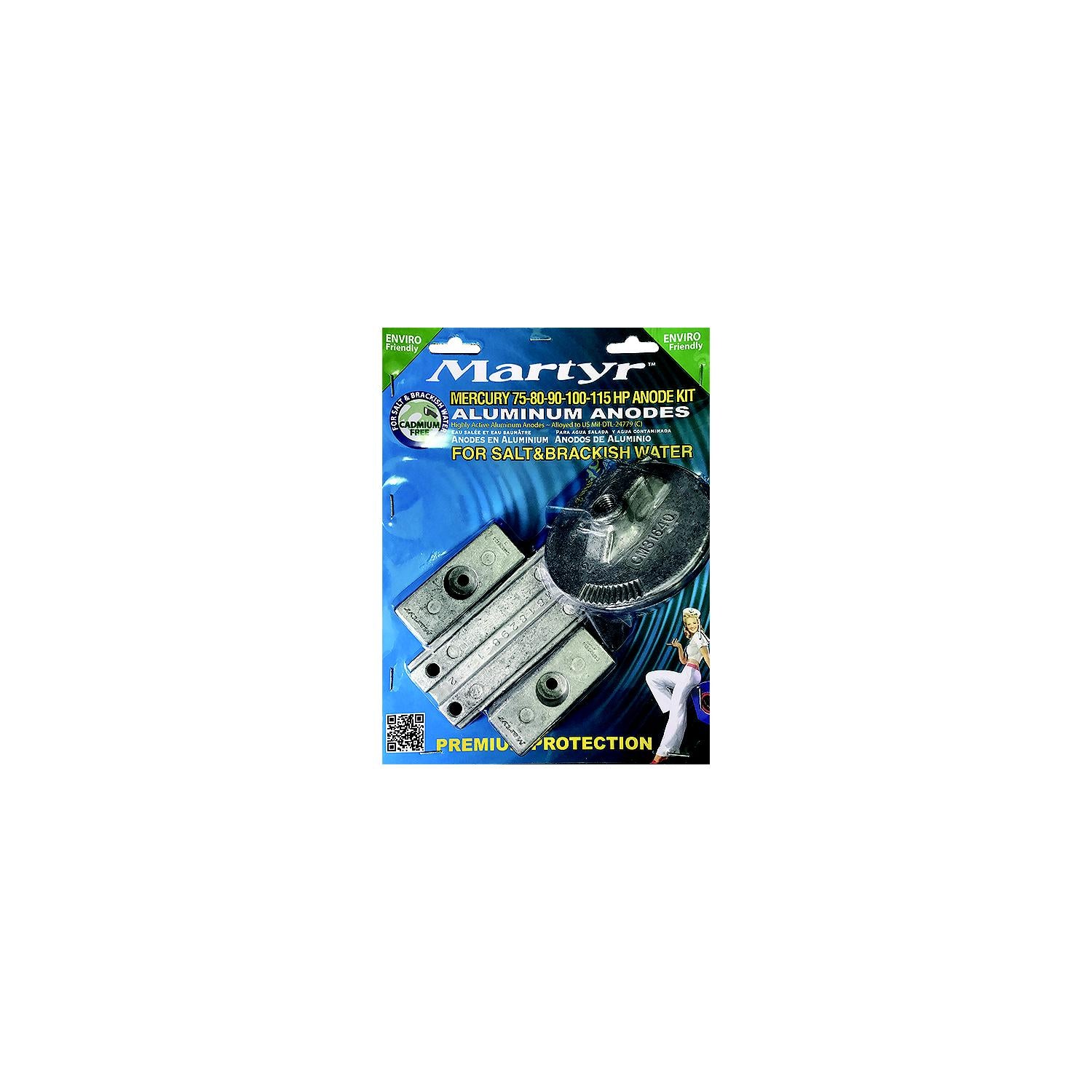 Martyr CMM75115KITA Aluminum Anode Kit For Mercury 75-80-90-100-115HP Engines