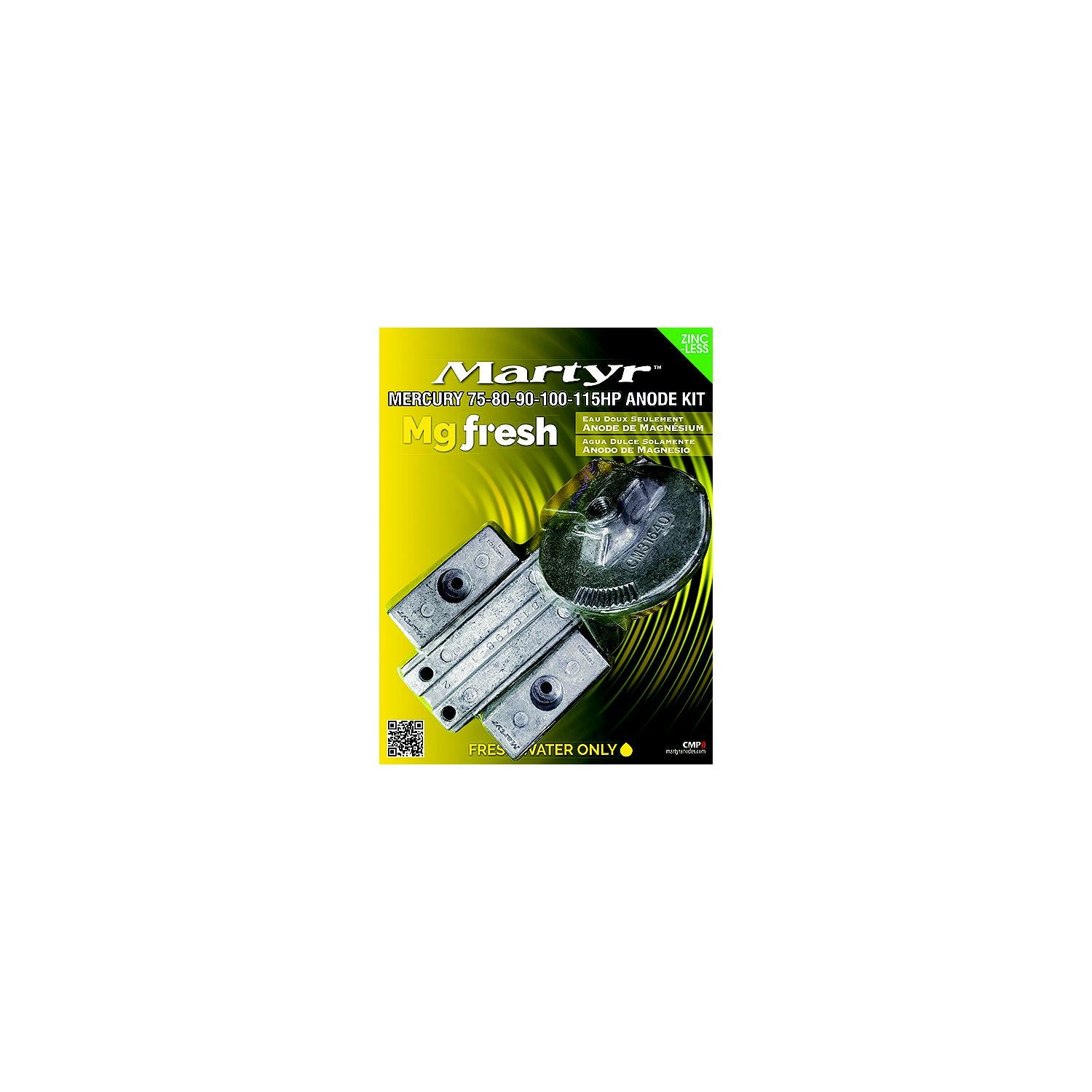 Martyr CMM75115KITM Magnesium Anode Kit For Mercury 75-80-90-100-115HP Engines