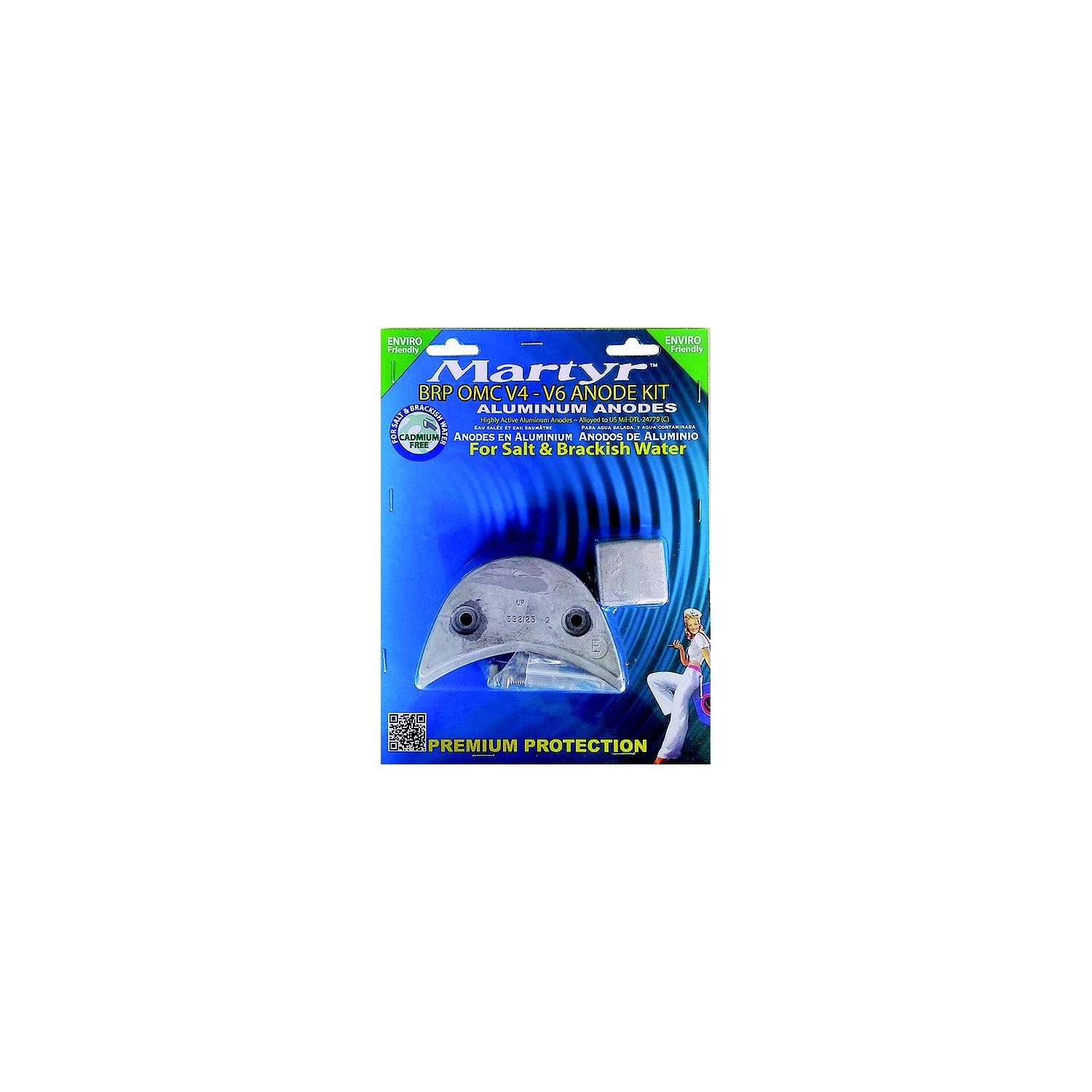 Martyr CMOMCV4V6KITM BRP OMC Johnson/Evinrude V4-V6 HP Anode Kit, Magnesium