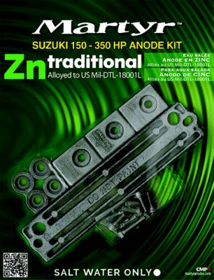 Martyr CMSZ150350KITZ Suzuki Anode Kit, 150-300HP, Zinc