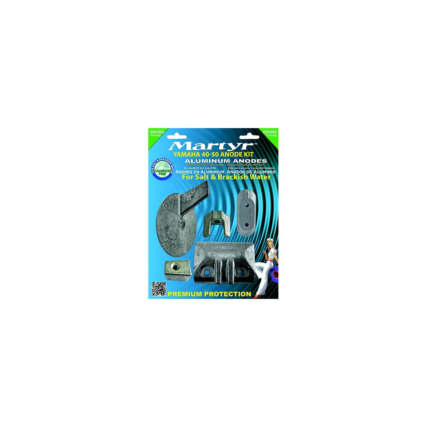 Martyr CMY4050KITA Anode Kit For Yamaha 40-50 HP Outboards, Aluminum