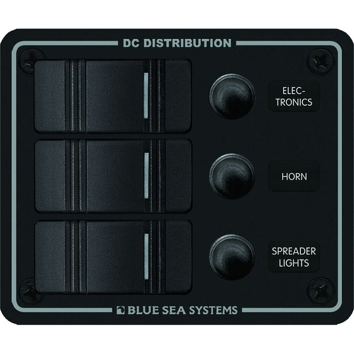 Blue Sea 8374 Water Resistant 3 Position - Black - Vertical Mount Panel [8374]
