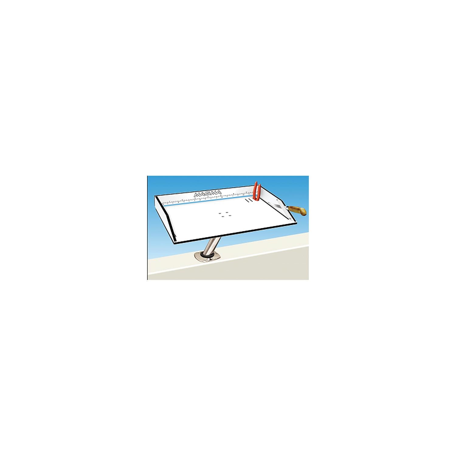 Magma T10-302B Black and White Bait/Filet Mate Table With Built-in Ruler Knife & Pliers Slots | Mount is Not Included