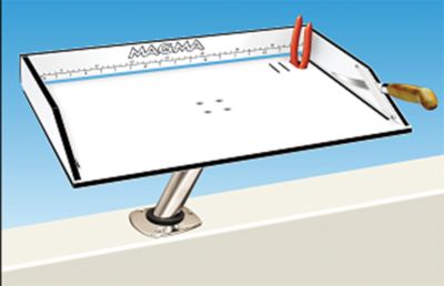 Magma T10-303B Black and White Bait/Filet Mate Table With Built-in Ruler Knife & Pliers Slots | Mount is Not Included
